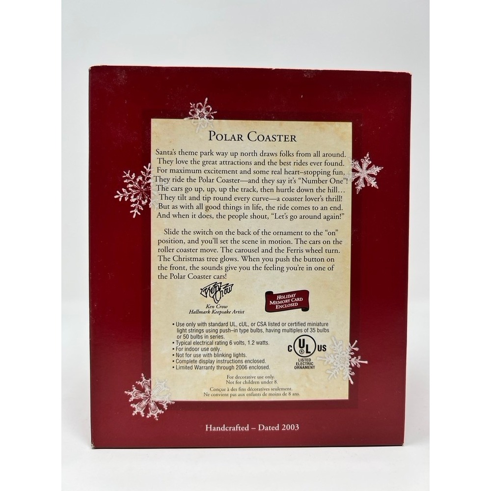 Hallmark Polar Coaster Ornament 2003 Red Magic Light Motion Sound QLX7459 - Picture 2 of 11